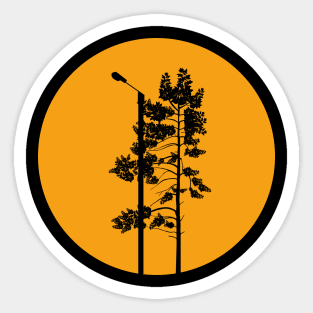 Silhouette in the evening Sticker